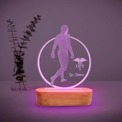 Personalized Physiotherapy Doctor Night Lamp with 7 Color Changing Light